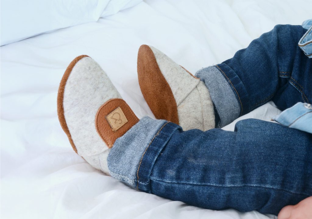 Babyschuhe Merino SoftSole in Braun